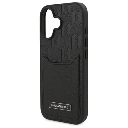 Karl Lagerfeld Cardslots Monogram - Étui pour iPhone 16 (noir)