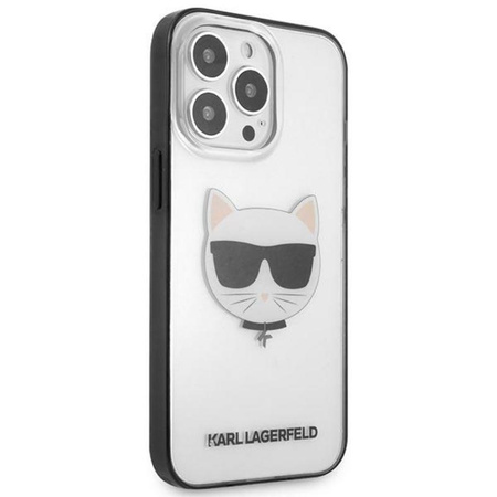 Karl Lagerfeld Choupette Head - Coque iPhone 13 Pro Max (transparent / cadre noir)