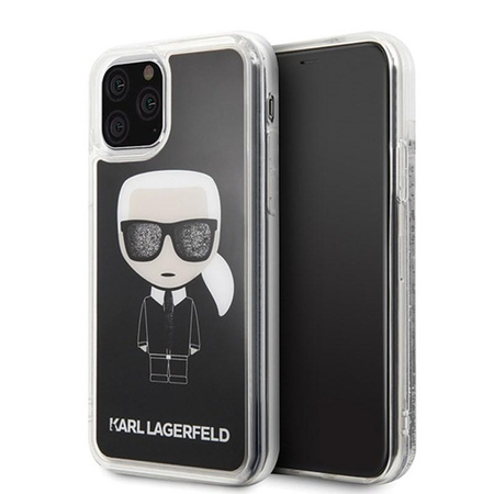 Karl Lagerfeld Iconic Glitter - pouzdro pro iPhone 11 Pro (černé)