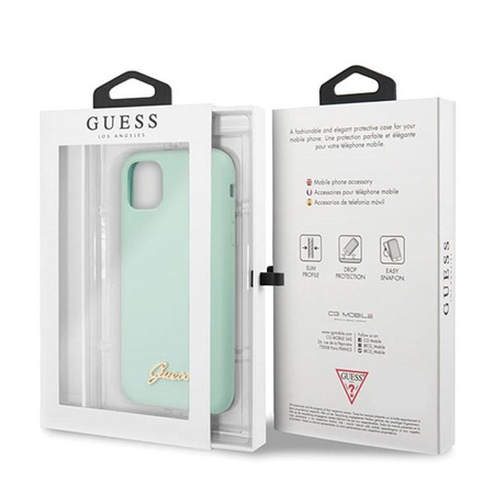 Guess Silicone Vintage - Case for  iPhone 11 Pro Max (zielony)