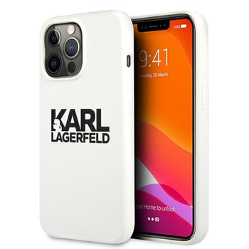 Karl Lagerfeld Silicone Stack Logo - Etui iPhone 13 Pro Max (biały)