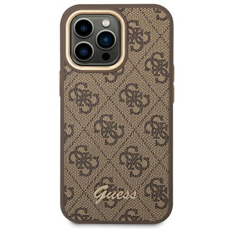 Guess 4G Metal Camera Outline Case - iPhone 14 Pro Max Case (Brown)