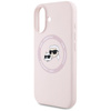 Karl Lagerfeld Silicone Double Heads And Circle MagSafe - Case for iPhone 16 (pink)