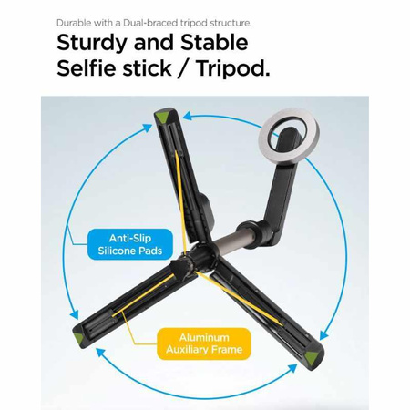 Spigen S570W MagSafe Bluetooth Selfie Stick Tripod - Smartphone-Ständer / Selfie-Stick-Halter (Schwarz)