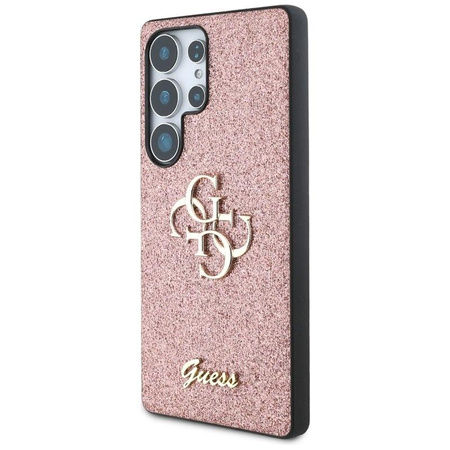 Guess Fixed Glitter Big 4G Metal Logo - étui pour Samsung Galaxy S25 Ultra (rose)