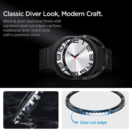 Spigen Bezel Tune Diver – Ochranný kryt / Rámeček pro Samsung Galaxy Watch 8 44 mm (Black)