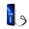 Guess 4G Print Cord - pouzdro se šňůrkou na iPhone 14 Pro (hnědé)