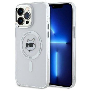 Karl Lagerfeld IML Metal Choupette Head MagSafe - Coque iPhone 14 Pro Max (blanc)