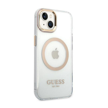 Guess Metal Outline Magsafe - iPhone 14 Case (clear / gold)