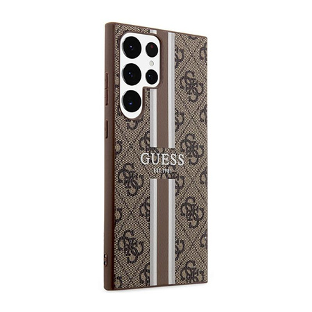 Guess 4G Printed Stripe - Case for Samsung Galaxy S23 Ultra (Brown)