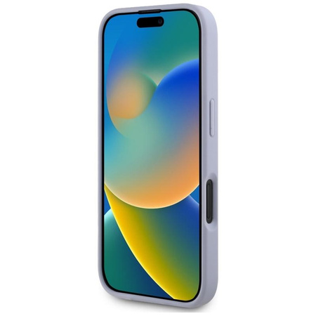 Guess Hot Stamp 4G minta háromszög fém logó - tok iPhone 16 (lila)