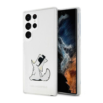 Karl Lagerfeld Choupette Fun - pouzdro pro Samsung Galaxy S23 Ultra (průhledné)
