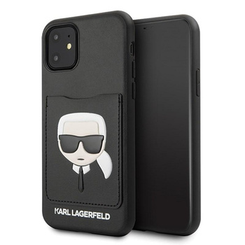 Karl Lagerfeld CardSlot - iPhone 11 Hülle mit Kartenschlitz (Schwarz)