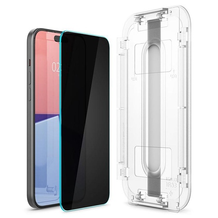 Spigen GLAS.TR EZ FIT Privacy 2-Pack - Edzett üveg adatvédelmi szűrővel iPhone 15 / 16 készülékhez 2 db