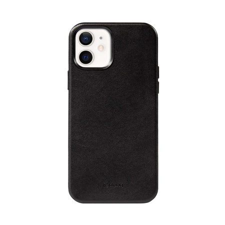 Crong Essential Cover Magnetic - iPhone 12 / iPhone 12 Pro MagSafe étui en cuir (noir)