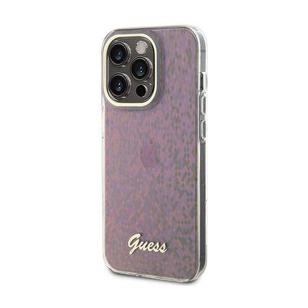 Guess IML Faceted Mirror Disco Iridescent - iPhone 15 Pro Max Case (pink)