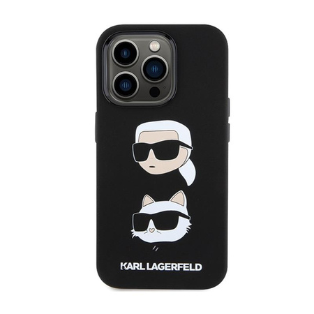 Karl Lagerfeld Silicone Karl & Choupette Heads - iPhone 15 Pro Case (Black)