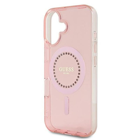 Guess IML Strasssteine MagSafe - iPhone 16 Plus Tasche (rosa)