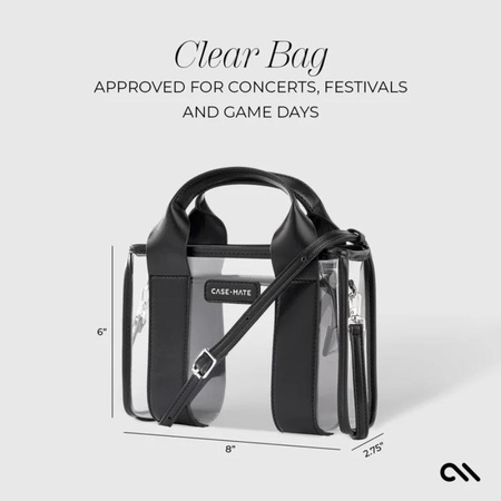 Case-Mate Micro Tote Bag - Sac à bandoulière étanche (Midnight Black/Clear)