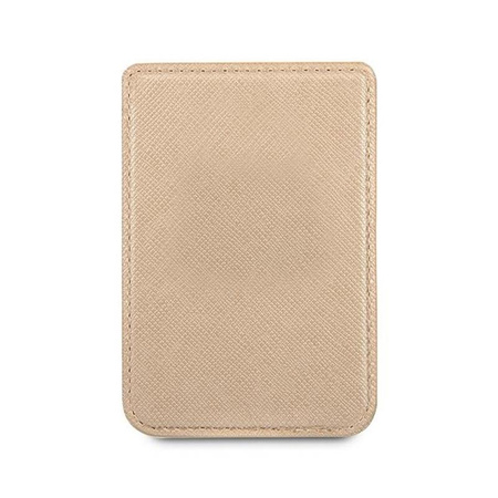 Guess Wallet Card Slot MagSafe Saffiano - Magnetická peněženka (zlatá)