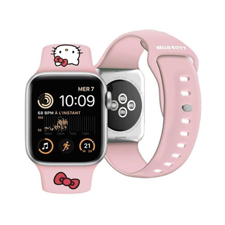 Hello Kitty Silicone Kitty Head - Strap pour Apple Watch 42/44/45/49 mm (rose)