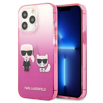 Karl Lagerfeld Gradient Ikonik Karl & Choupette - iPhone 13 Pro Max tok (rózsaszín)