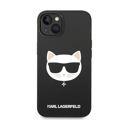 Karl Lagerfeld Choupette Head MagSafe Silikon - Hülle für iPhone 14 Plus (Schwarz)