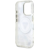 Guess Glitter Flowers Triangle Buttons MagSafe - Case for iPhone 16 Pro (white)