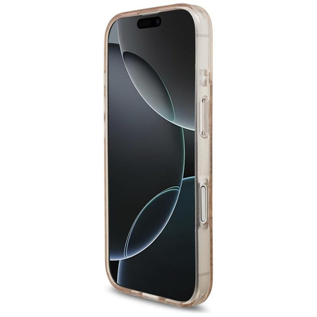 Guess IML Flowers Electro Pearl Strap MagSafe - Pouzdro iPhone 17 (růžový)