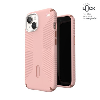 Speck Presidio2 Grip ClickLock & MagSafe - tok iPhone 16e / iPhone 15 / iPhone 14 / iPhone 13 (Dahlia Pink / Rose Copper)
