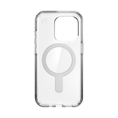 Speck Presidio Perfect-Clear ClickLock & Magsafe - iPhone 15 Pro Case (Clair / Finition Chrome / Argent Serein)