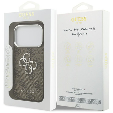 Guess 4G Big 4G Classic Logo - Case iPhone 17 Pro (Braun / Silber)