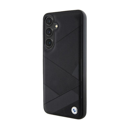 BMW Signature Leather Crossing Lines Pattern - Tasche für Samsung Galaxy S24 (Schwarz)