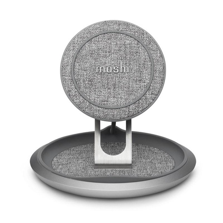 Moshi Lounge Q vezeték nélküli töltőállvány - Qi vezeték nélküli induktív töltő iPhone és Android 15W (Nordic Gray)