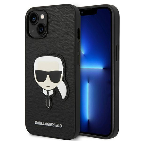 Karl Lagerfeld Saffiano Karl Head Patch Case - iPhone 14 Plus Tasche (schwarz)