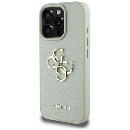 Guess Grained Big 4G Logo Small Classic Logo - Case for iPhone 16 Pro Max (green)