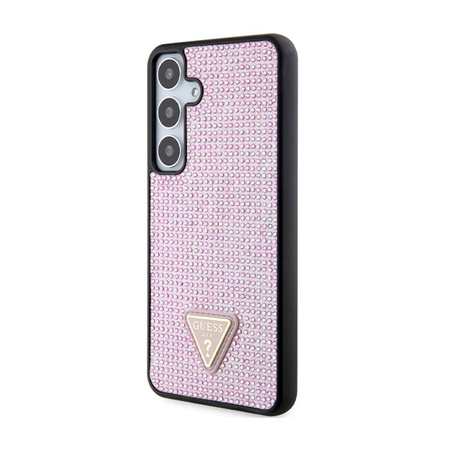 Guess Rhinestone Triangle - pouzdro pro Samsung Galaxy S24+ (růžové)