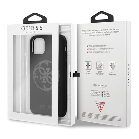 Guess Silicone 4G Tone to Tone - iPhone 11 Hülle (Schwarz)