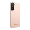 Guess Silicone Script Metal Logo - Case for Samsung Galaxy S23+ (Pink)