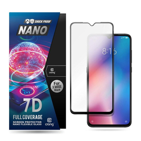 Crong 7D Nano Flexible Glass - Verre hybride 9H pour l'ensemble de l'écran du Xiaomi Mi 9 SE
