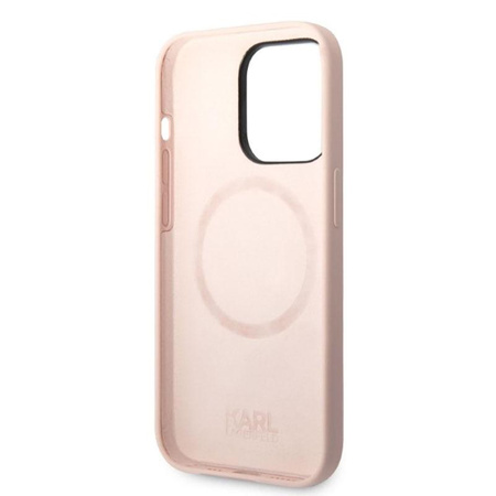 Karl Lagerfeld Silikon NFT Ikonik MagSafe - iPhone 14 Pro Tasche (rosa)