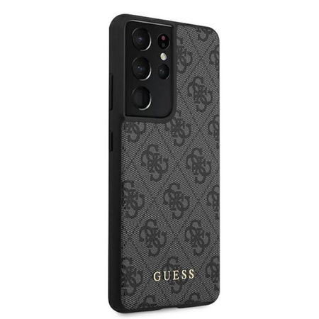 Kovové logo Guess 4G - pouzdro pro Samsung Galaxy S21 Ultra (šedé)