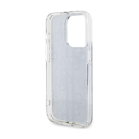 Guess IML 4G Gold Stripe - Hülle für iPhone 15 Pro (Schwarz)