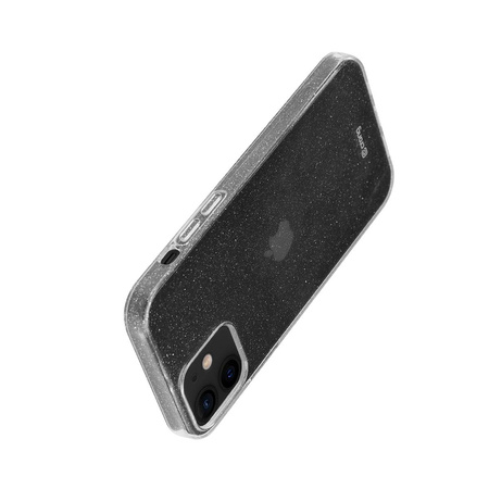 Crong Glitter Case - Etui iPhone 12 Mini (przezroczysty/srebrny)