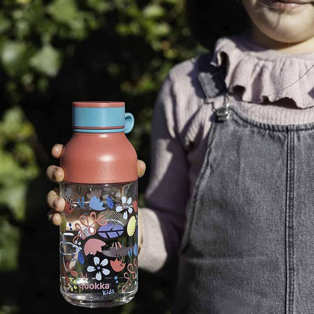 Quokka Ice Kids s poutkem - láhev na vodu Ecozen 430 ml s poutkem (Flowers)