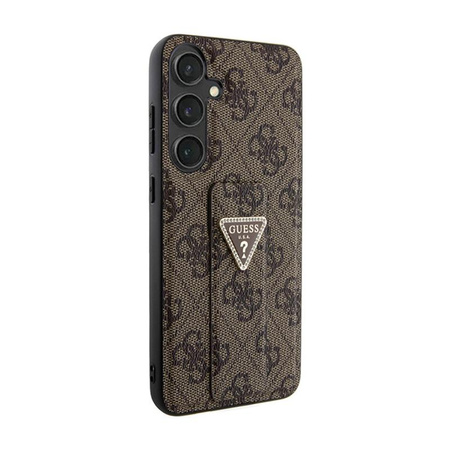 Guess Grip Stand 4G Triangle Strass Logo - Samsung Galaxy S24 Tasche (braun)