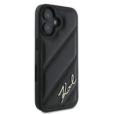 Karl Lagerfeld Quilted Signature - Hülle für iPhone 16 Plus (schwarz)