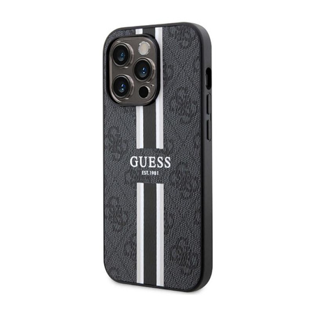 Guess 4G Printed Stripes MagSafe - Case for iPhone 14 Pro Max (Black)