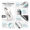 Speck Presidio Perfect-Clear Grip ClickLock & MagSafe - Tasche iPhone 15 Plus / iPhone 14 Plus (Klar / Chrom-Finish / Serene Silber)