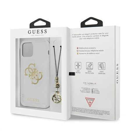 Guess 4G Big Logo Charm - pouzdro pro iPhone 11 (zlaté přívěsky)